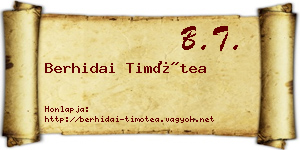 Berhidai Timótea névjegykártya